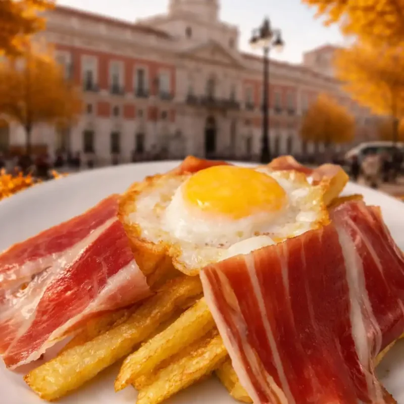 Huevo roto con jamón ibérico