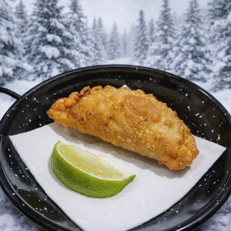 Empanada de langostinos y puerro